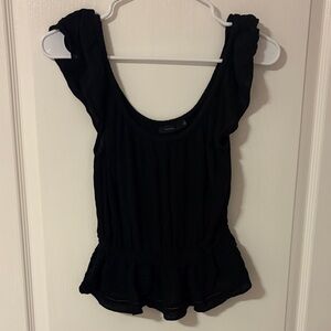 Talula Elegant Black Ruffled Women's Top